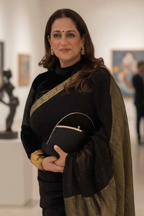 Official portrait of Shirin Udhas Aggarwal at an art gallery