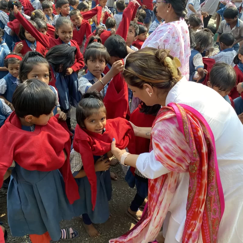 Nashik sweater distribution 451 students , Wey Foundation